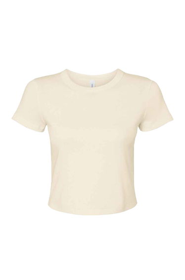 Bella + Canvas Womens/Ladies Micro-Rib Crop Top - Solid Natural Blend