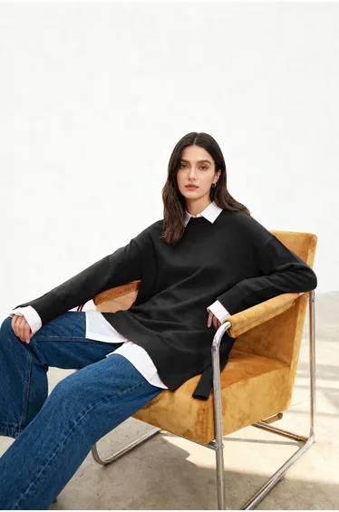 Sweater - Black - Relaxed fit