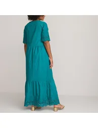 Broderie Anglaise Maxi Dress in Cotton Mix - 4