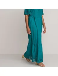 Broderie Anglaise Maxi Dress in Cotton Mix - 3