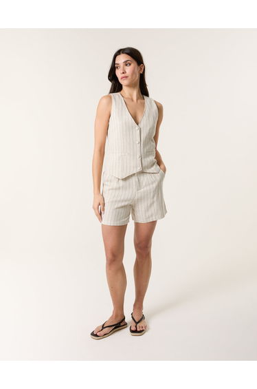 Linen Pinstripe Shorts