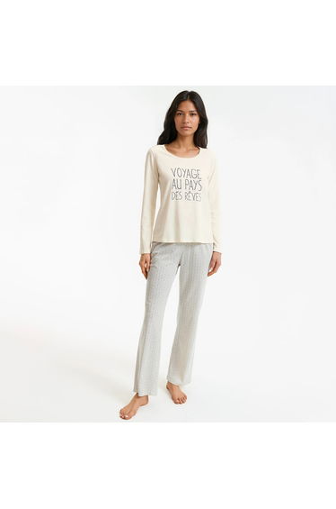 Cotton Jersey Pyjamas with Long Sleeves
