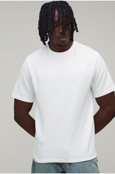 Tall Essential Regular Waffle T-Shirt - white