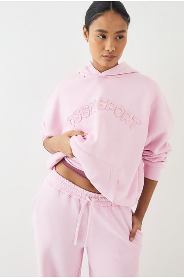 DSGN Studio Self Fabric Applique Oversized Hoodie - pink