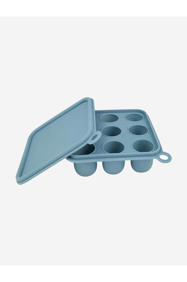 Silicone Baby Freezer Cube Trays with Cover in Blue