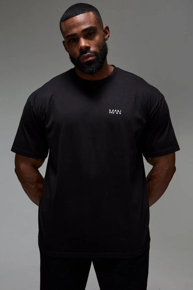 تيشيرت رياضة رجالي بتصميم واسع - أسود 