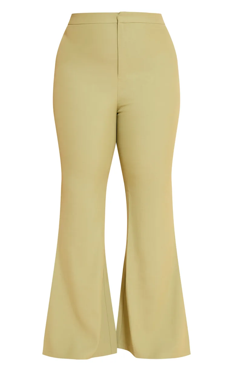 olive Woven Tailored Straight Leg Trousers - 4