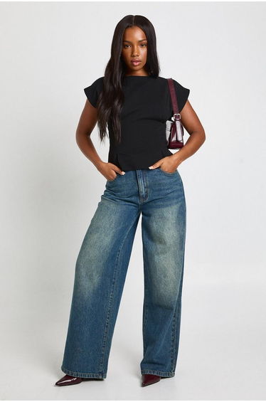 Crepe Sleeveless Cinched Waist Top - black