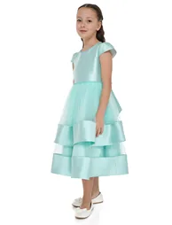 Girls Mesh Insert Layered Festive Ramadan Dress - 2