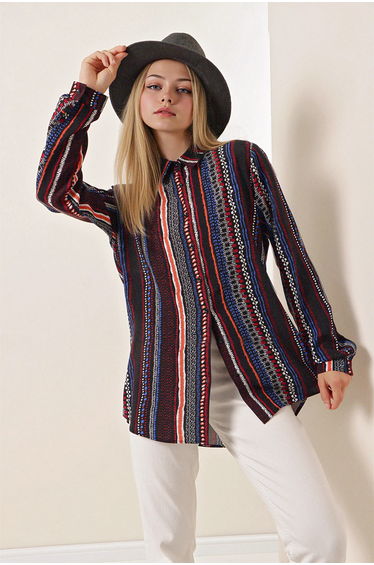 BDART Patterned Long Sleeve Shirt with Button Closure