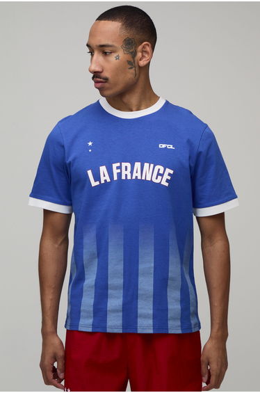 Regular Fit Ringer Sports T-Shirt - blue
