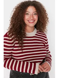 Plus Size Sweater - Burgundy - Regular fit - 1