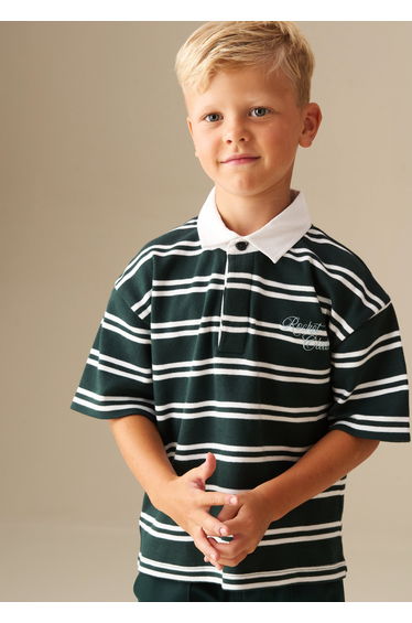 Rudy Textured Striped Boxy Rugby