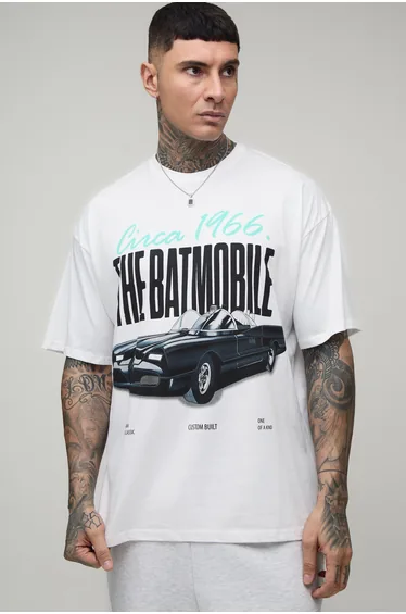 Tall The Batmobile Oversized License Print T-shirt - white