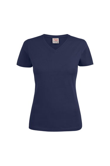 Printer Womens/Ladies V Neck T-Shirt - Navy