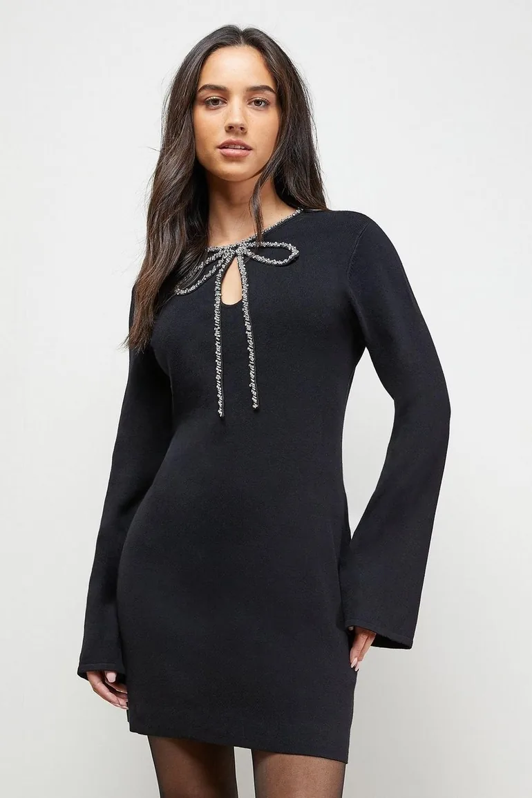 knit dress wrap Kate Nursing Wrap Sweater Dress | Black - S