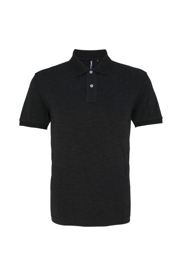Asquith & Fox Mens Plain Short Sleeve Polo Shirt - Black Heather