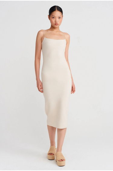 Dilvin Sleeveless Bodycon Midi Dress With Cut-Out Detail