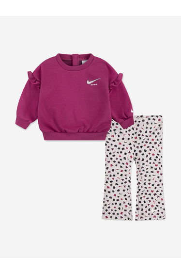 Girls Essentials AOP Trouser Set in Purple