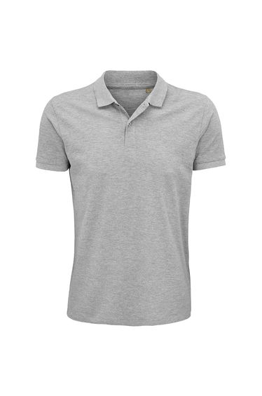 SOLS Mens Planet Pique Organic Polo Shirt - Grey Marl