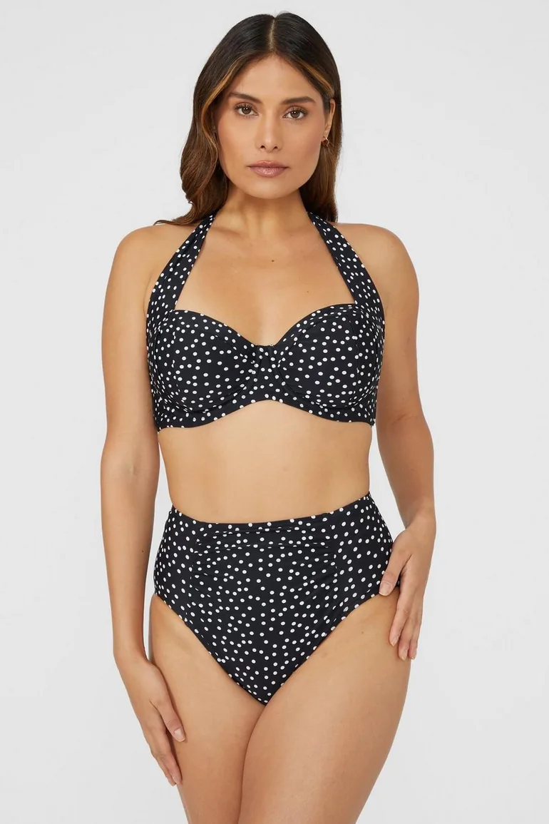 Gorgeous Spot High Waist Bikini Bottom - mono