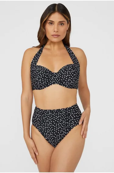 Gorgeous Spot High Waist Bikini Bottom - mono