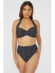 Gorgeous Spot High Waist Bikini Bottom - mono