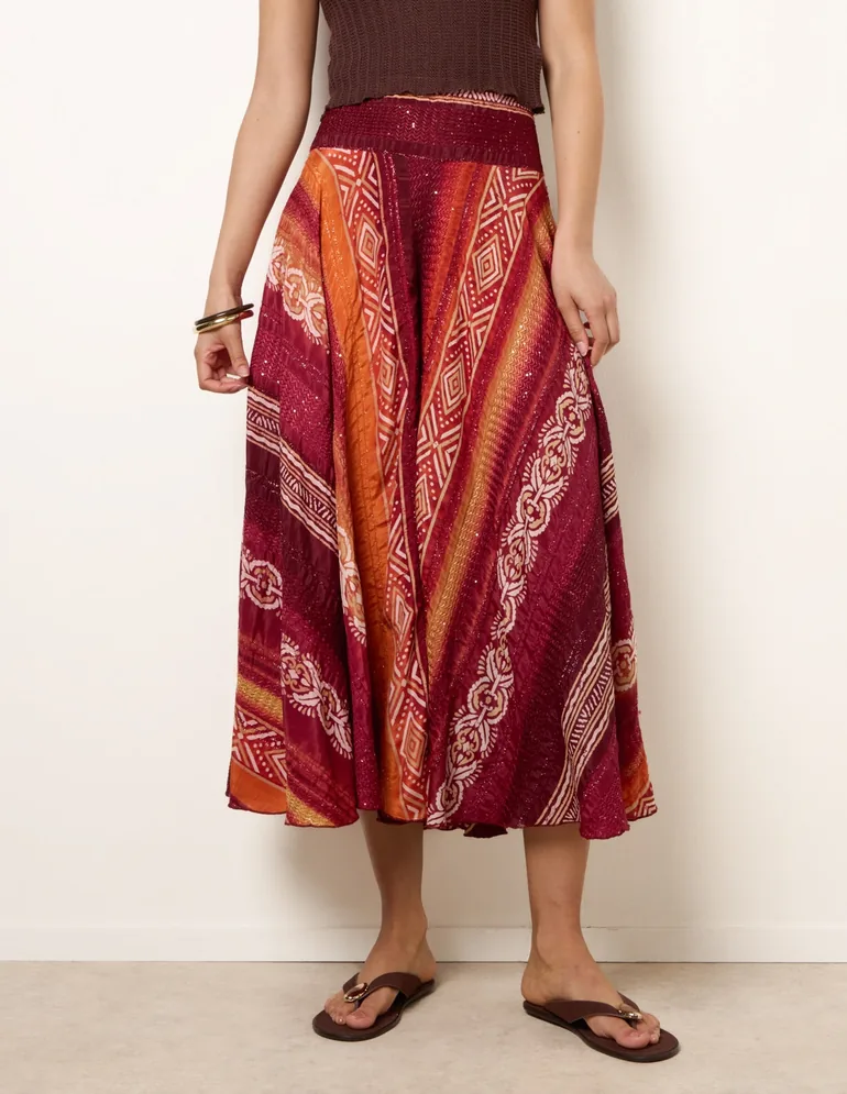 Sequin Jacquard Wide Leg Trousers - 2