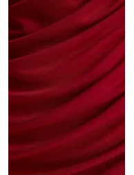 فستان ماكسي مزموم بياقة سكووب 