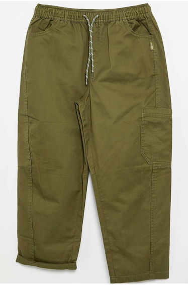 Barrel fit trousers with drawstring KHAKI