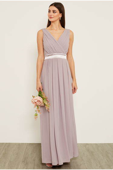 TFNC Kily Grey Lavender Fog Maxi Dress
