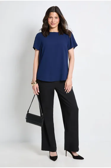 Basic Crew Neck Chiffon T-Shirt