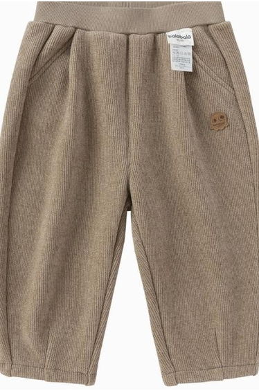 Boys' Ribbed Pants with Back Pocket and Patch