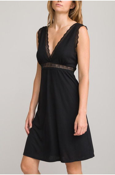 Sleeveless Nightie with Lace Details