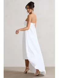 Save The Date | Cream Bandeau floor Dress With Train - 1