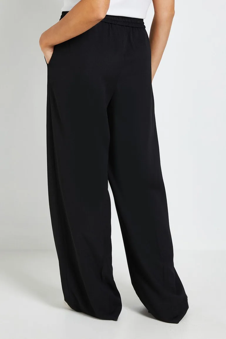 Tie Waist Wide Leg Trousers - 2