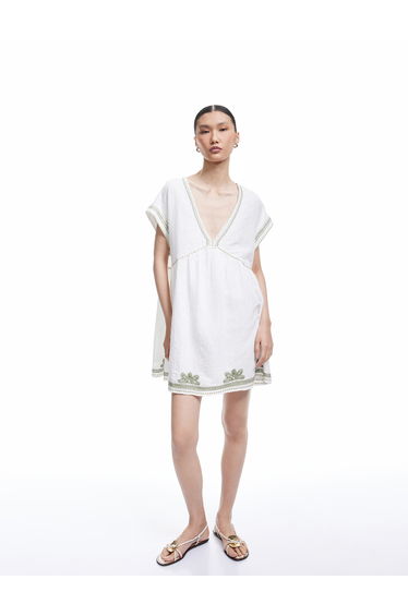 V Neck Mini Dress