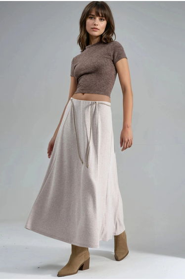 BUSEM Textured Maxi Skirt with Tie Detail