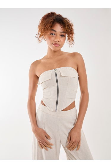 Linen Cargo Corset Top
