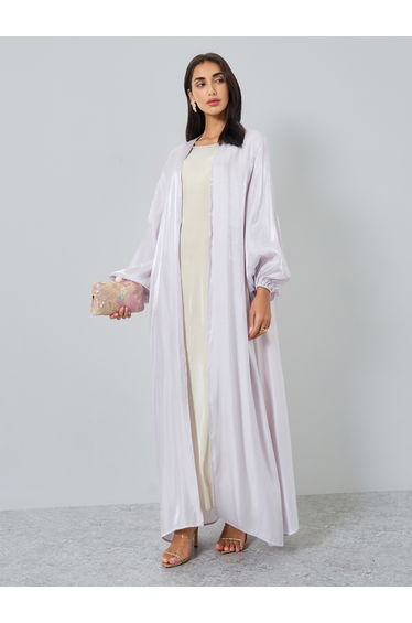Shimmer Satin Volume Sleeve Abaya