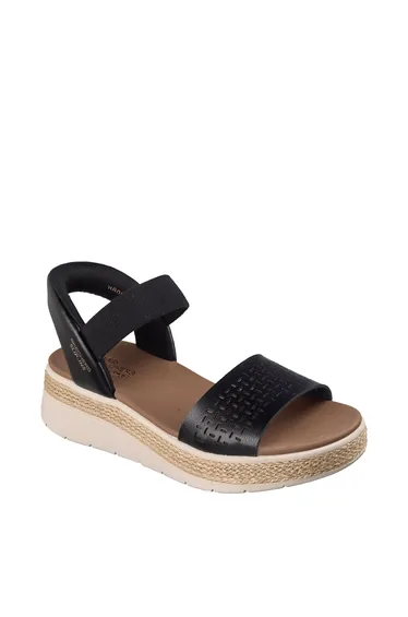 BOBS SUN RAY Slip-Ins Perforated Duraleather Sandal Black