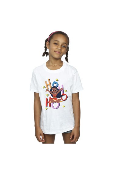 Moana Girls Ho Ho Ho Cotton T-Shirt - White
