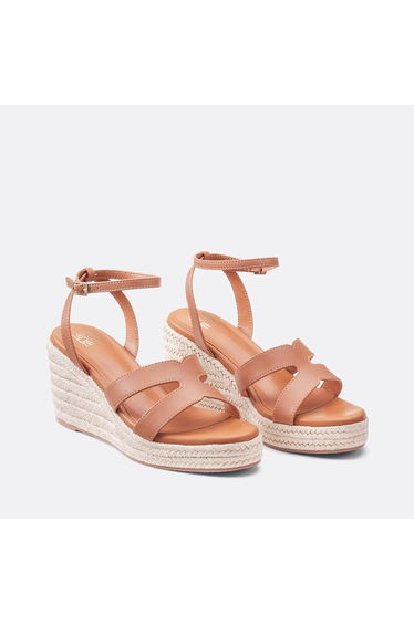 Espadrilles with Leather Wedge Heel