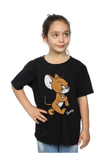 Tom and Jerry Girls Mouse Cotton T-Shirt - Black