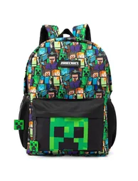 Minecraft Childrens/Kids All-Over Print Backpack - Black/Green