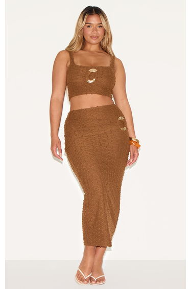Shape Mocha Textured Gold Hammered Ring Cami Top