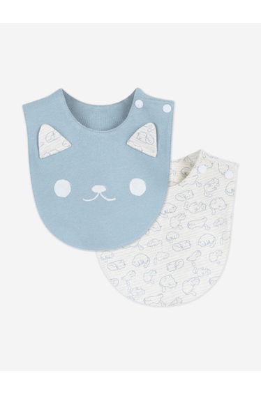 Mininio Baby Girls Bib Set in Blue