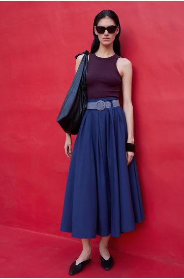 Flared Pleated Skirt