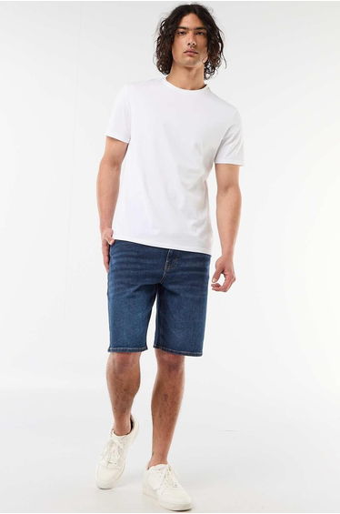 Slim Fit Denim Bermuda Shorts BLUE