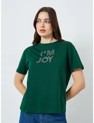 Women Grey Slogan Print T-Shirt - 2